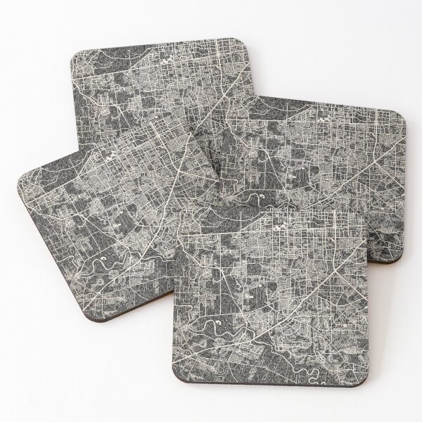 Item preview, Sugar Land map Texas Ink lines 2 designed and sold by InkMaps.