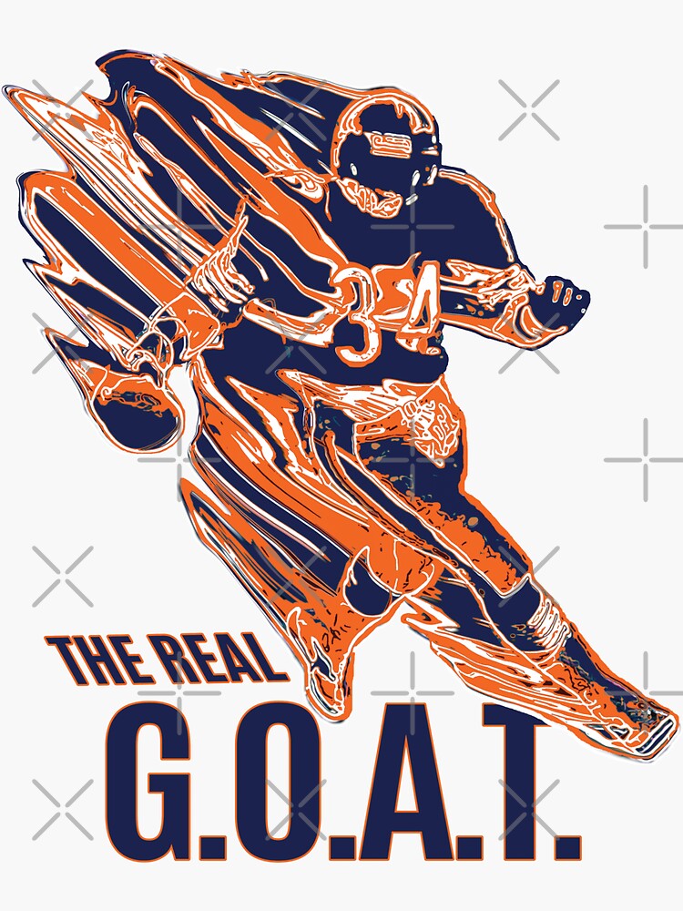 THE GREATEST OF ALL TIME - WALTER PAYTON - CHICAGO BEARS (navy background)'  Sticker for Sale by BearDownDesigns