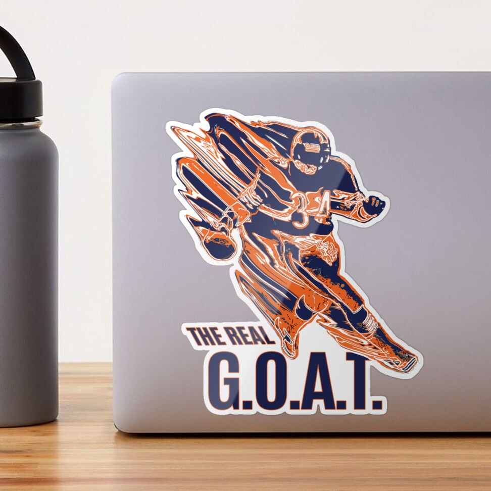 THE GREATEST OF ALL TIME - WALTER PAYTON - CHICAGO BEARS (navy background)  Sticker for Sale by BearDownDesigns