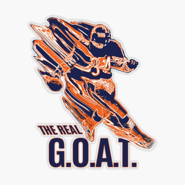 THE GREATEST OF ALL TIME - WALTER PAYTON - CHICAGO BEARS (navy background)  Sticker for Sale by BearDownDesigns