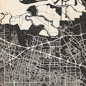 Aperçu de l'œuvre Sunnyvale map California Ink lines 2 de InkMaps