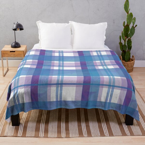Artikelvorschau, Madras Plaid Blau und Lila entworfen und verkauft von ImagineThatNYC.