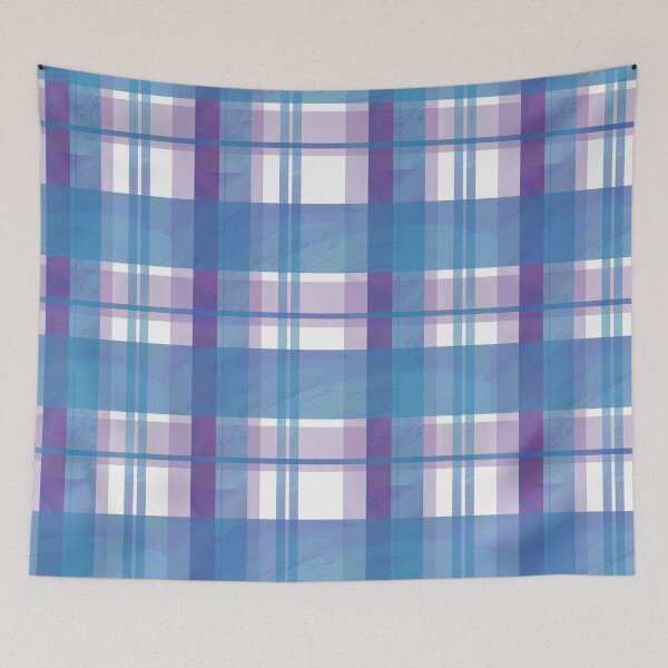 Artikelvorschau, Madras Plaid Blau und Lila entworfen und verkauft von ImagineThatNYC.