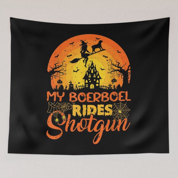 Item preview,  Vintage Witch Boerboel Rides Shotgun Halloween designed and sold by luisweber.