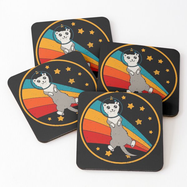 Item preview, Cute Vintage Panda Ferret Owner Retro Ferret In Space designed and sold by JokeGysen.