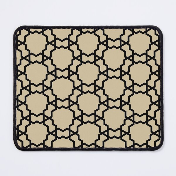 Item preview, Beige and Black Overlapping Shape Tile Pattern 2021-2022 Trending Color Pantone Soybean 13-0919 designed and sold by ColorOfTheYears.