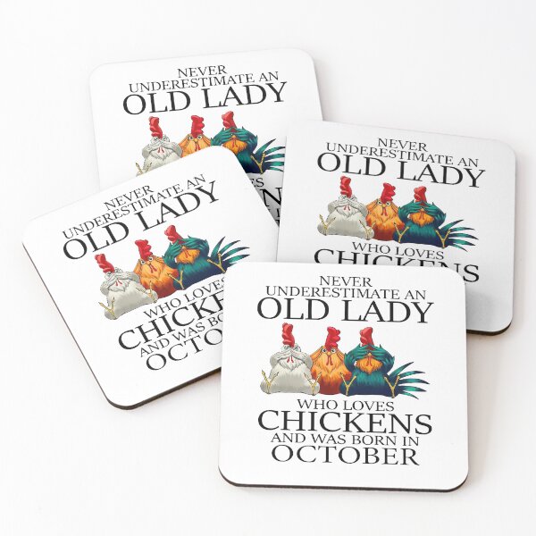 Item preview, NEVER UNDERESTIMATE AN OLD LADY WHO LOVES CHICKENS AND WAS BORN IN OCTOBER SHIRT designed and sold by JARELYSHOP.