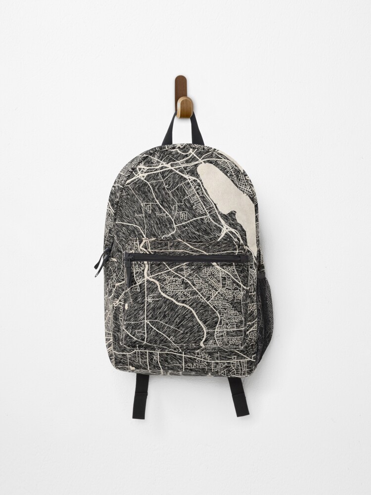 Aperçu 1 sur 3. Sac à dos avec l'œuvre Syracuse map New York Ink lines créée et vendue par InkMaps.