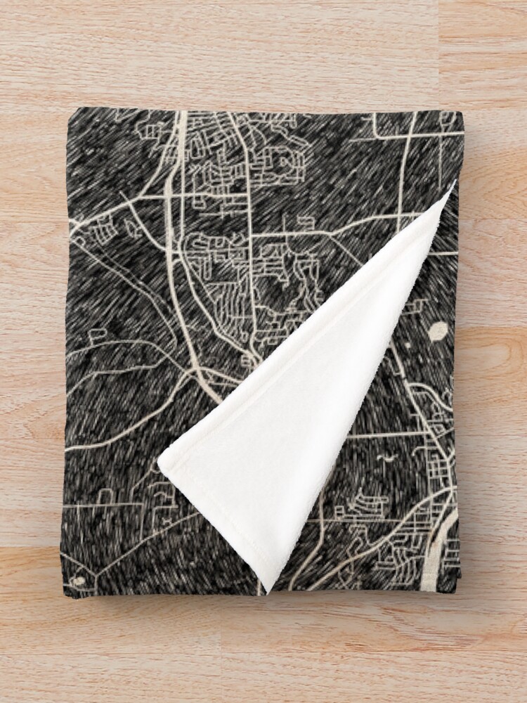 Thumbnail 3 von 6, Fleecedecke, Syracuse map New York Ink lines designt und verkauft von InkMaps.