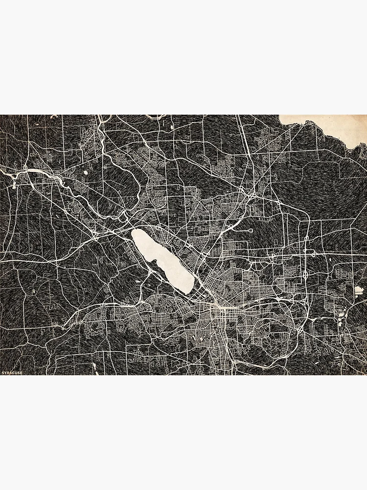 Thumbnail 3 von 3, Kunstdruck, Syracuse map New York Ink lines designt und verkauft von InkMaps.