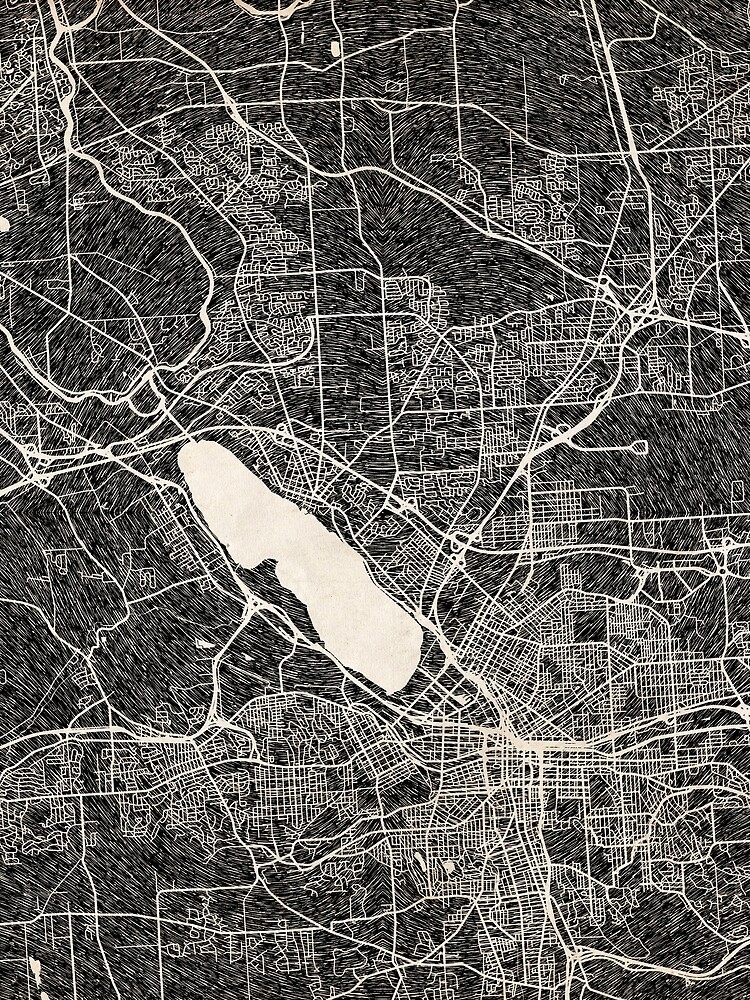 Thumbnail 3 von 3, Tuch, Syracuse map New York Ink lines designt und verkauft von InkMaps.