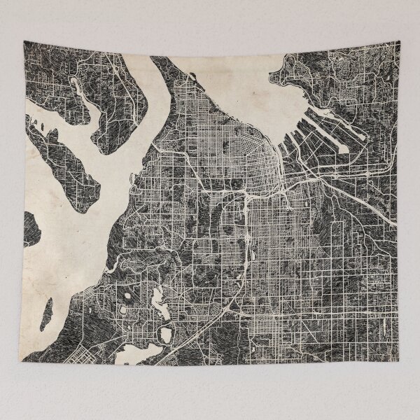Artikelvorschau, Tacoma map Washington Ink lines entworfen und verkauft von InkMaps.