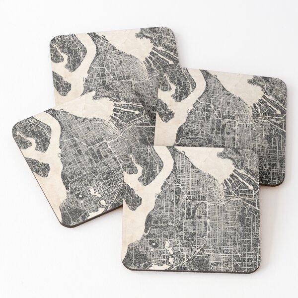 Item preview, Tacoma map Washington Ink lines 2 designed and sold by InkMaps.