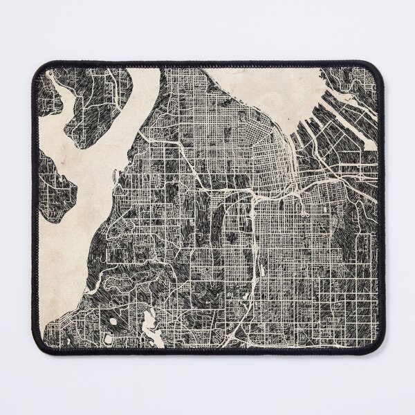 Aperçu de l'œuvre Tacoma map Washington Ink lines 2 créée et vendue par InkMaps.