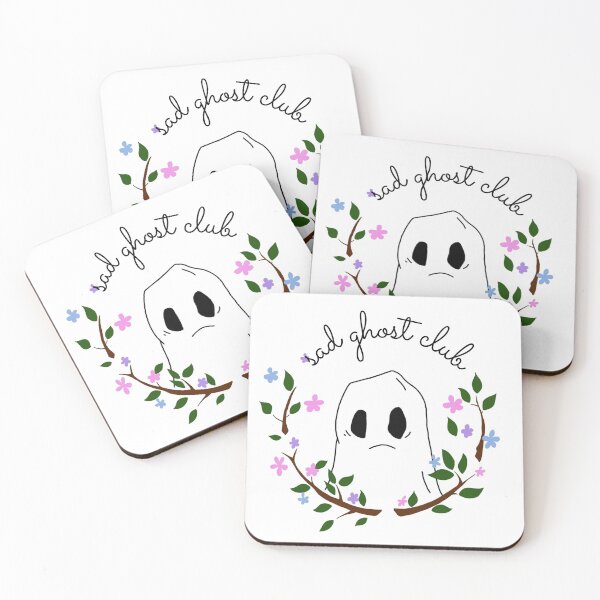 Item preview, sad ghost club - black and white halloween designed and sold by -justb-.