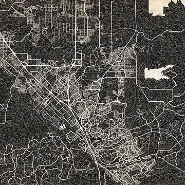 Artwork thumbnail, Temecula map California Ink lines by InkMaps