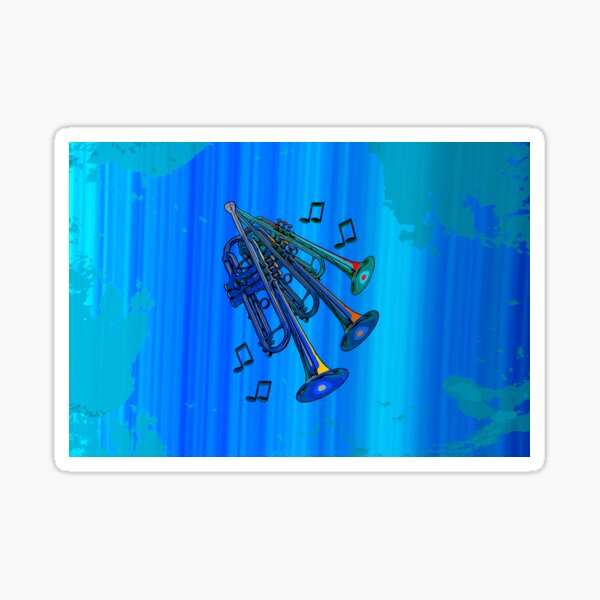Legakulie Trompeten Noten blau Sticker