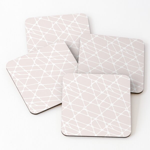 Item preview, Pale Pink and White Abstract Mosaic Pattern 2 2021-2022 Trending Color Pantone Coconut Cream 11-1007 designed and sold by ColorOfTheYears.