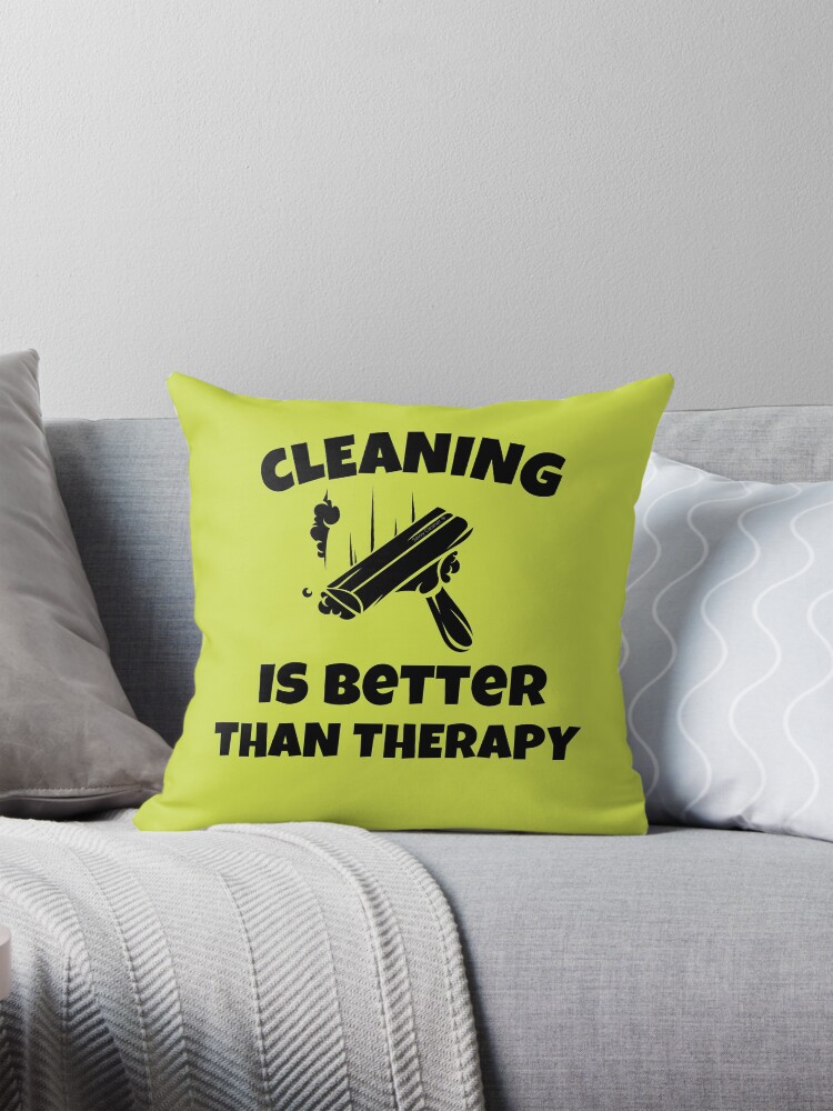 Thumbnail 1 of 4, Pillow, Better Than Therapy Housekeeping Lady Cleaning Gifts designed and sold by SavvyCleaner.