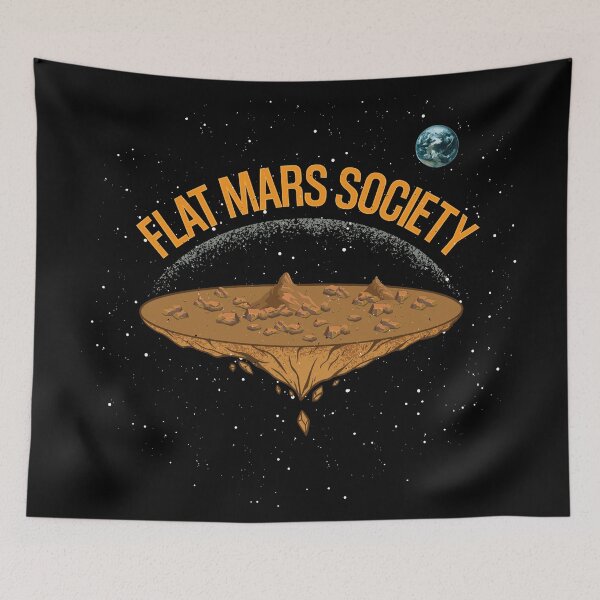 Item preview, Flat Mars Society | Funny Space Illustration designed and sold by artado.