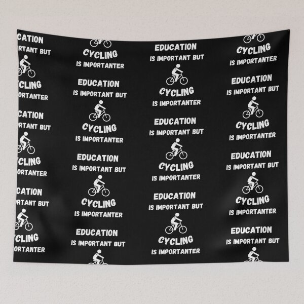 Item preview, Education Is Important But Cycling Is Importanter In Black designed and sold by LuckyKermit.