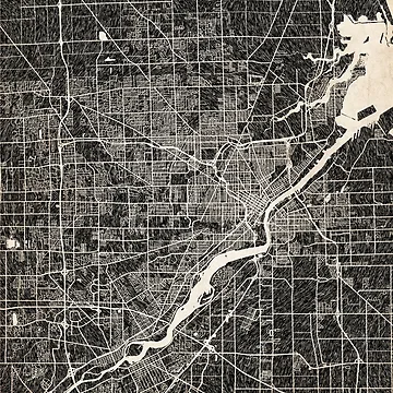 Imagen de la obra Toledo map Ohio Ink lines 2 de InkMaps