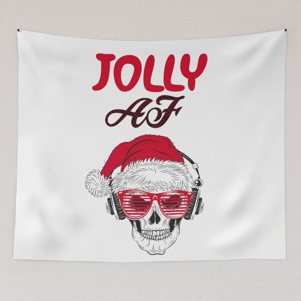 Item preview, Funny Christmas Jolly AF retro skull- Christmas retro jolly AF Classic designed and sold by Designs Of all kinds.