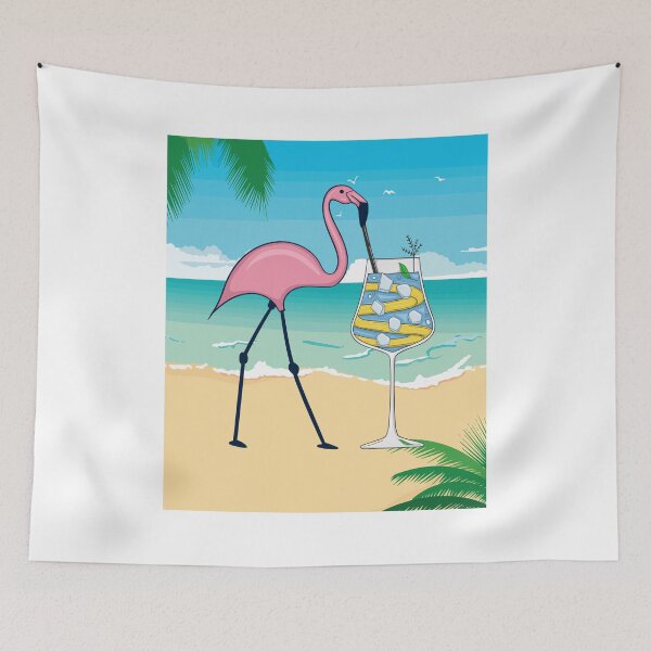 Item preview, Time Out Drink Flamingo Rest Pink Bird designed and sold by flofin.