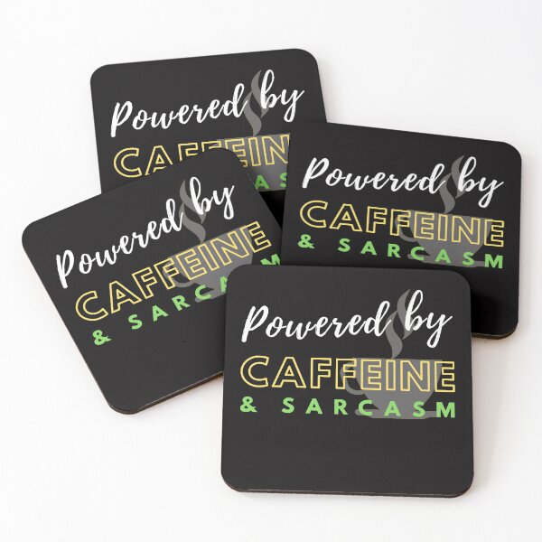Item preview, Powered by Caffeine and Sarcasm designed and sold by RudeBeeDesigns.