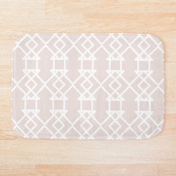 Aperçu de l'œuvre Motif de ligne de tessellation rose pâle et blanc 27 2021-2022 Couleur tendance Crème de noix de coco Pantone 11-1007 créée et vendue par ColorOfTheYears.
