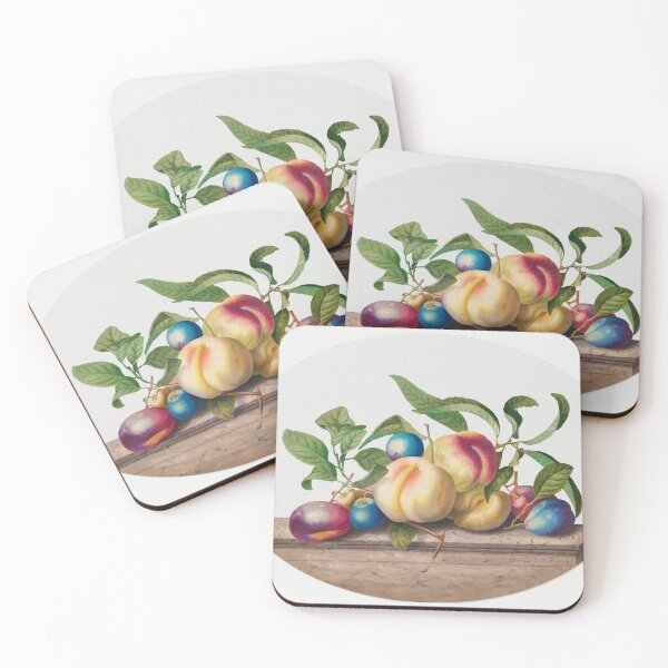 Item preview, Fruit Arrangement: Peaches and Plums on a Slab of Marble (1742) by Georg Dionysius Ehret. Original from The Cleveland Museum of Art. designed and sold by LenaShines.
