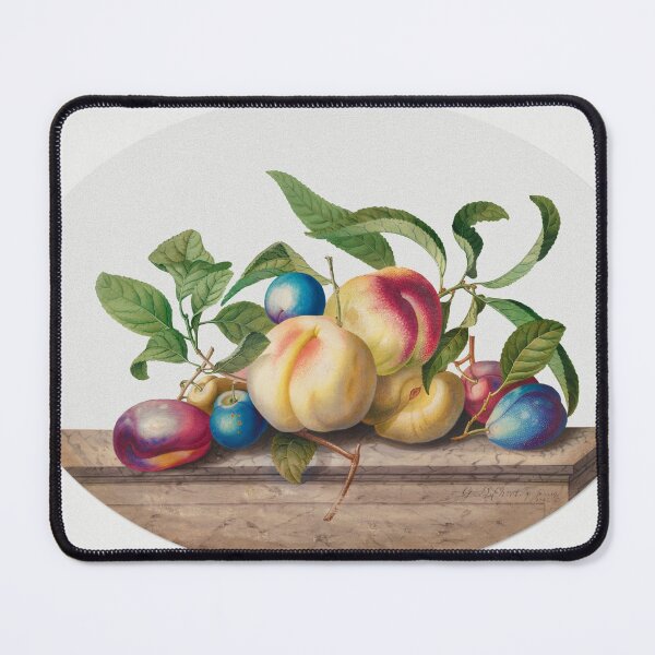 Item preview, Fruit Arrangement: Peaches and Plums on a Slab of Marble (1742) by Georg Dionysius Ehret. Original from The Cleveland Museum of Art. designed and sold by LenaShines.