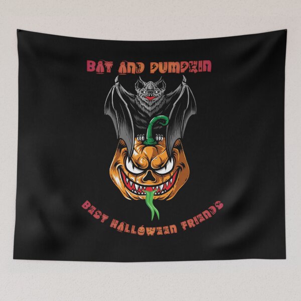 Item preview, Bat and Pumpkin Halloween Friendship  designed and sold by MarsClothings.