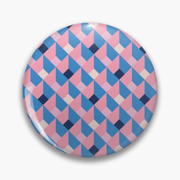 Item preview, Patterns Modern Geometric Abstract Minimal Cube Pink Blue designed and sold by JooArtPrints  ★★★★★.