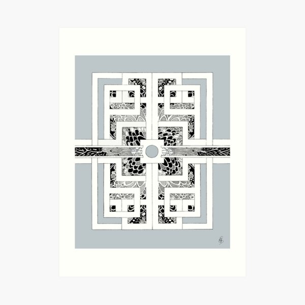 The other way around in silver Kunstdruck