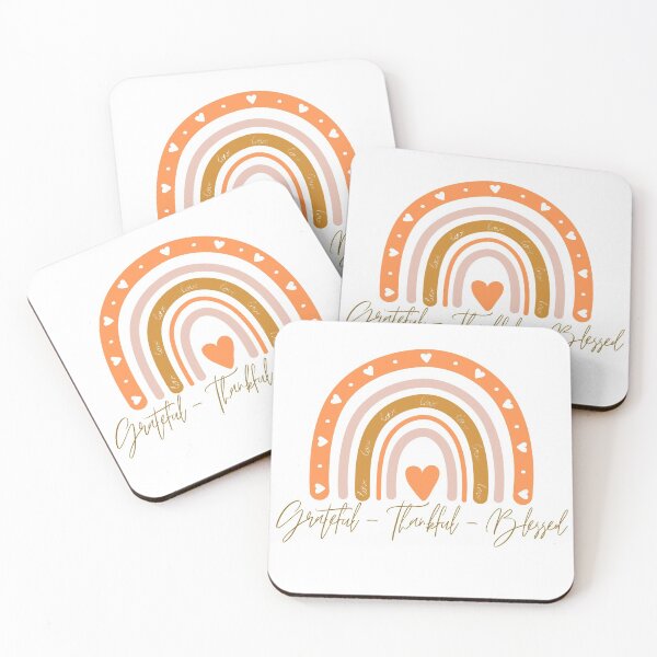 Item preview, Grateful Thankful Blessed Boho Rainbow designed and sold by For Little Monkeys.