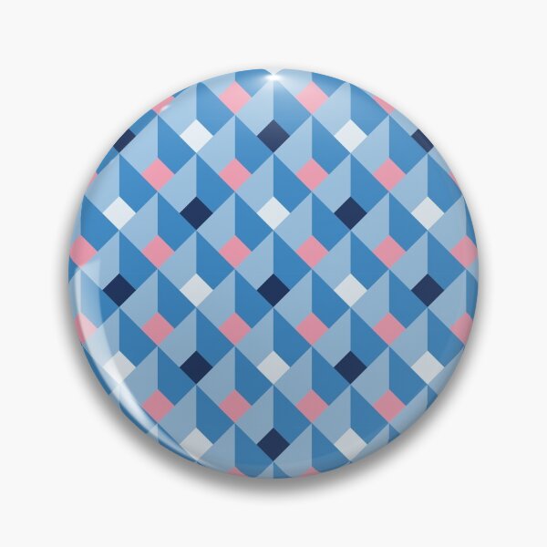 Item preview, Patterns Modern Geometric Abstract Minimal Cube Pink Cool Blue designed and sold by JooArtPrints  ★★★★★.