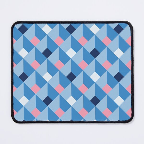 Item preview, Patterns Modern Geometric Abstract Minimal Cube Pink Cool Blue designed and sold by JooArtPrints  ★★★★★.