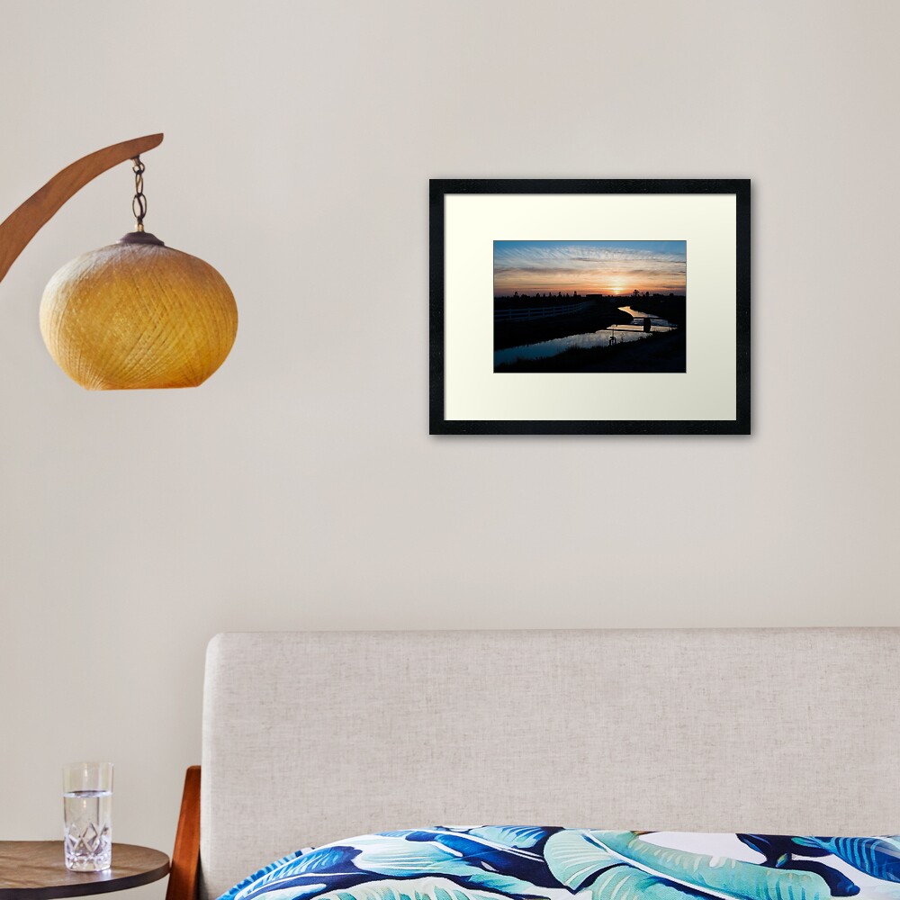 Canal Sunset Framed Art Print