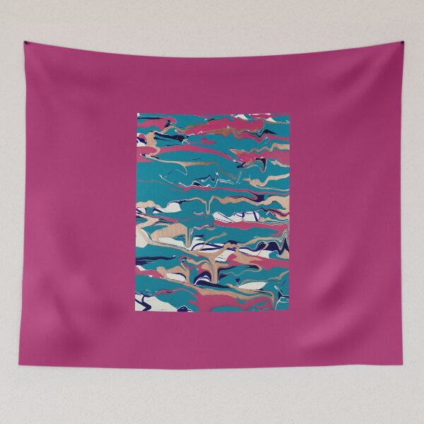 Item preview, Blue, Pink, Rose Gold Paint Pour designed and sold by Adelle Smith.