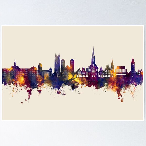 Item preview, Münster Germany Skyline designed and sold by ArtPrints.