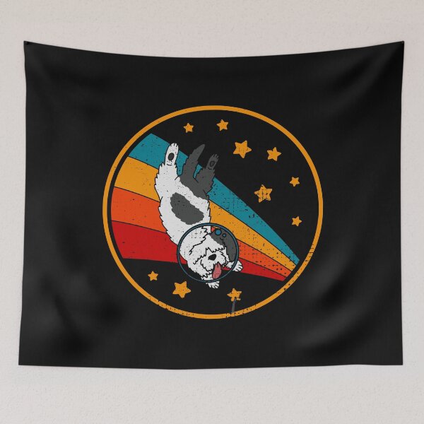 Item preview, Cute Vintage Polish Lowland Sheepdog Owner Retro Dog In Space designed and sold by JokeGysen.