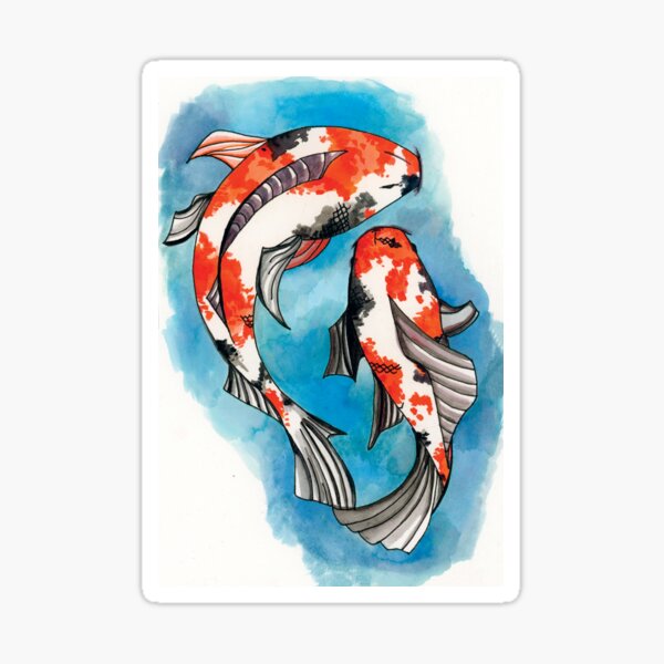 Vista previa del artículo con la obra «Ilustración de arte original Koi por Amy Armstrong», diseñado y vendido por AmyReneeArt.