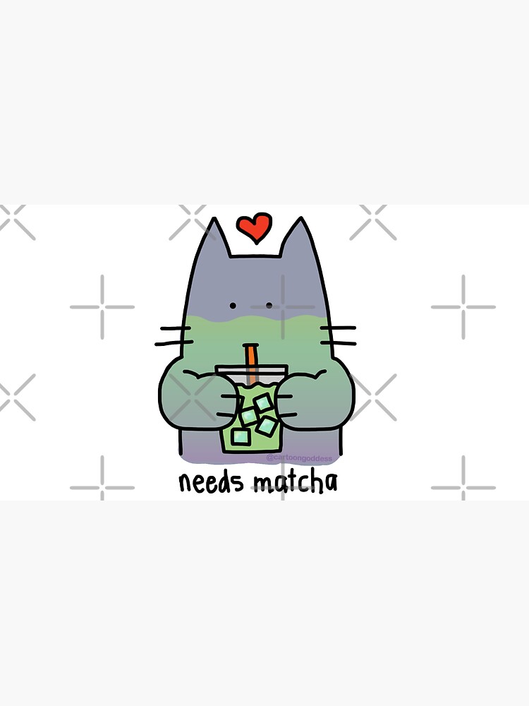 Iced Matcha Cat by cartoongoddess