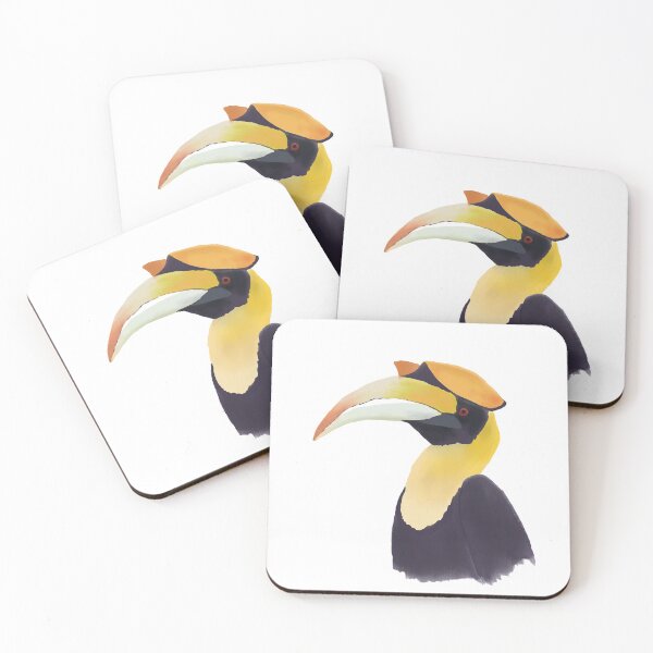 Item preview, Adult male Great Hornbill portrait designed and sold by AndrasVasasArt.