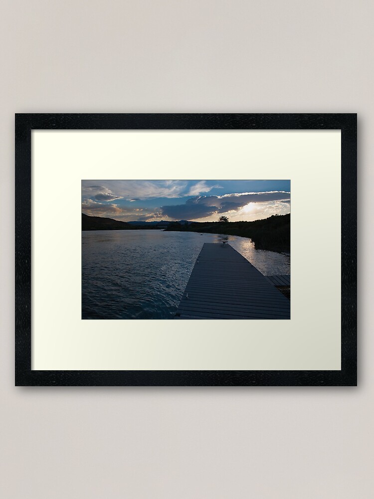 Alternate view of Sunset at the Dock Framed Art Print