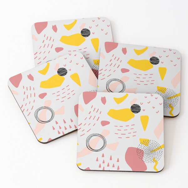 Item preview, Abstract Graphic Minimal shapes Artwork Pink Yellow Black designed and sold by JooArtPrints  ★★★★★.