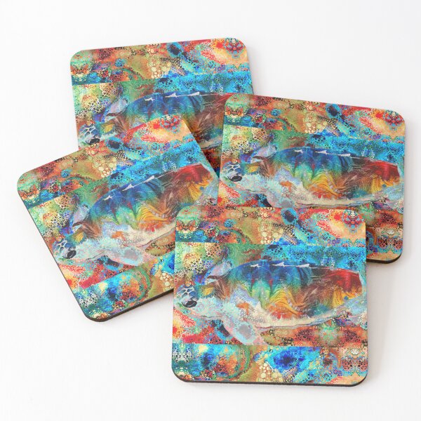 Item preview, Beachy Colorful Sea Turtle Art by Sharon Cummings designed and sold by Sharon Cummings Art.