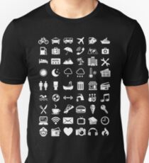 Travel Icons Language (White) Unisex T-Shirt