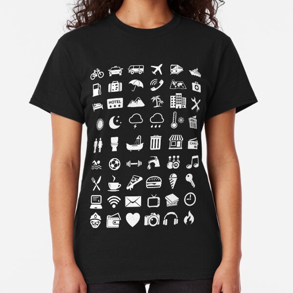 Travel Icons Language (White) Classic T-Shirt